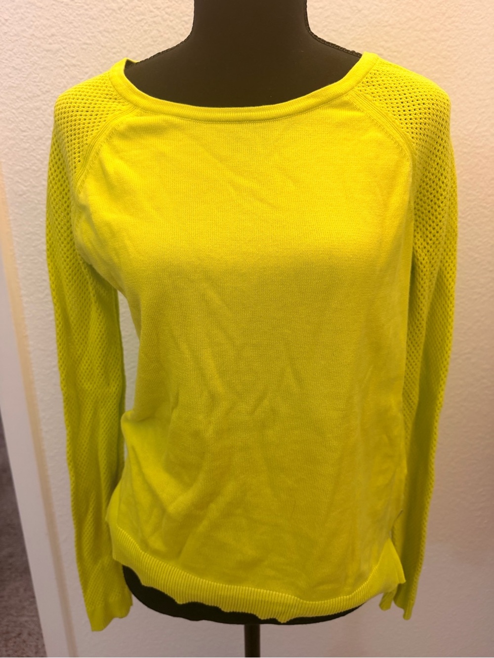 Vintage Ralph Lauren Neon Yellow Mesh-Sleeve activewear